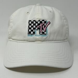 MTV Music Television Dad Hat Baseball Cap 80s Retro 2017 Snapback 6 Panel White